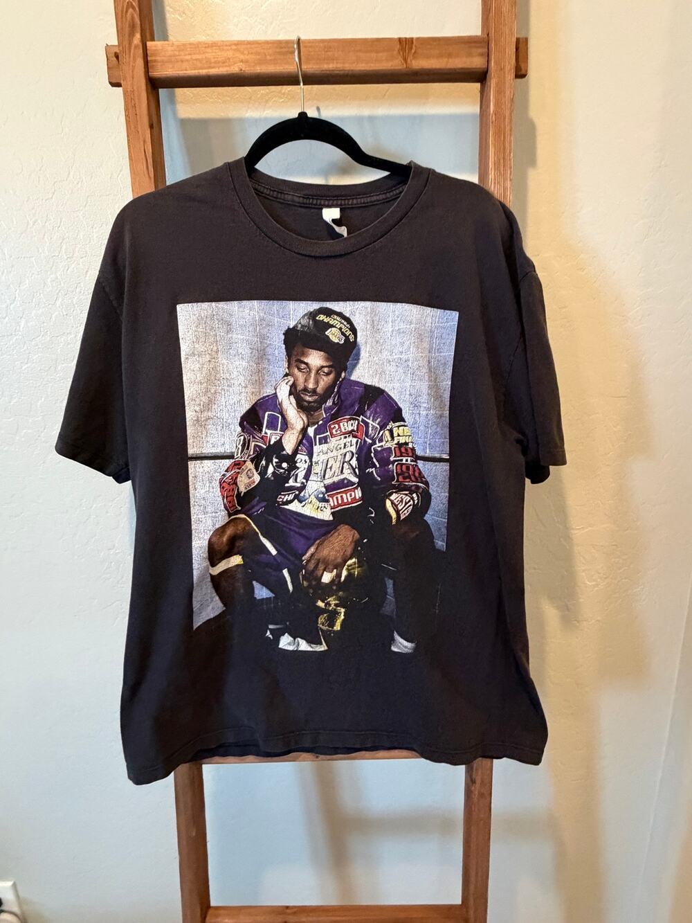 Graphic Tee Black Purple Championship Trophy